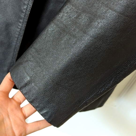 Worthington 90's Vintage Classic Genuine Leather Jacket Black Large - Picture 10 of 12